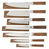 Babish 14-Piece Full Tang Forged Light/Dark Pakka Wood Kitchen Knife Set – High-Carbon 1.4116 German Steel Cutlery with Protective Sheaths – Professional Chef Knife Set