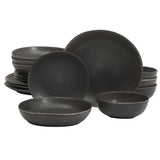 Gibson Elite Zion Mist 16 Piece Stoneware Reactive Glaze (Service for 4) Ceramic Plates and Bowls Modern Organic Dinnerware Set