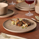 Gisbon Elite Butterwick 12 Piece Plates and Bowls Stoneware Dinnerware Set - Reactive Glaze Patterned Dishes - Microwave and Dishwasher Safe