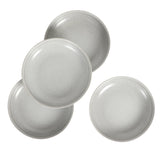 Gibson Elite Beckett 4-Piece Ash White Dinner Bowl Set – Reactive Glaze Stoneware – Shallow Pasta Bowls – Round Wide-Rim Design – Microwave & Dishwasher Safe