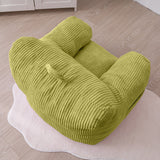 MAXYOYO Kids Bean Bag Chair, Corduroy Bean Bag Couch with Armrests for Children's Room (Green)