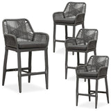PURPLE LEAF Modern Bar Stools Aluminum Bar Stool with Cushion for Indoor and Outdoor, Kitchen Island