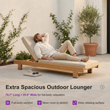PURPLE LEAF Outdoor Daybed for Patio, Poolside Chaise Lounge Bed with Cushion, Olefin Blend Fabric, Aluminum Frame Sunbed with Side Table for Deck and Backyard