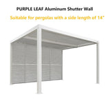 PURPLE LEAF Louvered Pergola Accessory Aluminum Louver Grille for Optimal Privacy, Sunlight Control Side Fixed Shutter Wall, Pergola Not Included