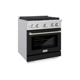 ZLINE 36" Gas Range, Convection Gas Oven, Stainless Steel,Matte Black SGR-BLM-36