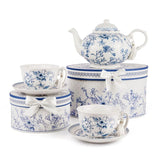Blue Flowers Porcelain Cup & Saucer Gift Set