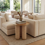 Drift Round Coffee Table Walnut Set