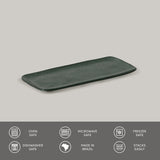 RECTANGULAR PLATTER ORGANIC STONEWARE Ø 8.66x3.74" GREENERY
