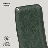 RECTANGULAR PLATTER ORGANIC STONEWARE Ø 8.66x3.74" GREENERY