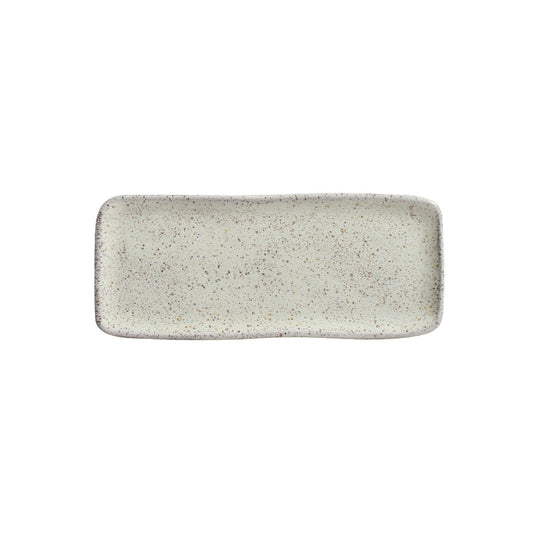 RECTANGULAR PLATTER ORGANIC STONEWARE Ø 8.66x3.74" PISTACHE