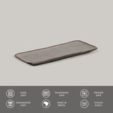RECTANGULAR PLATTER ORGANIC STONEWARE Ø 8.66x3.74" TOURMALINE
