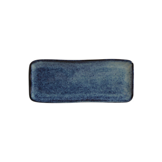 RECTANGULAR PLATTER ORGANIC STONEWARE Ø 8.66x3.74" DENIM