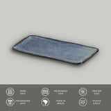 RECTANGULAR PLATTER ORGANIC STONEWARE Ø 8.66x3.74" DENIM