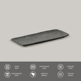 RECTANGULAR PLATTER ORGANIC STONEWARE Ø 8.66x3.74" CHROMIUM