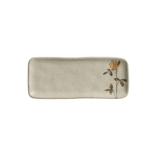RECTANGULAR PLATTER ORGANIC STONEWARE Ø 8.66x3.74" CAMPESTRE