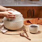 Kook Ceramic Nesting Bowls Set of 4, Ivory