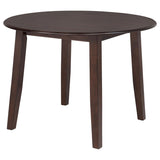Barton 5-Piece Round Wood Dining Table Set Dark Brown