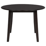 Catley 5-piece Round Drop Leaf Dining Table Set - Dark Coffee