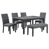 Barlow 6-piece Rectangular Dining Table Set Grey and Black