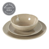 Gibson Elite Sandy Pines Stoneware Plates and Bowls Set - 12 Piece Reactive Glaze Dinnerware Set - Service for 4 - Dishwasher and Microwave Safe