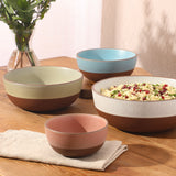 Gibson Elite William Crest 4 Piece Nesting Bowl Set, Round Stoneware Mixing Bowls, Reactive Glaze Finish, 5”, 6.25”, 7.5”, 9”, Prep & Serving Bowls, Microwave & Dishwasher Safe - Green