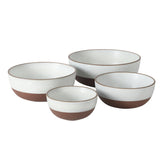 Gibson Elite William Crest 4 Piece Nesting Bowl Set, Round Stoneware Mixing Bowls, Reactive Glaze Finish, 5”, 6.25”, 7.5”, 9”, Prep & Serving Bowls, Microwave & Dishwasher Safe - Green