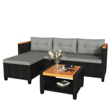 Wholesale 3-Piece Patio Furniture Set, PE Rattan Outdoor Sectional
