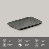 RECTANGULAR PLATTER JUTA STONEWARE Ø 7.08x5.51" CHROMIUM