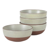 Gibson Elite William Crest 4 Piece Cereal Bowl Set, 6.25” Round Stoneware Bowls, Reactive Glaze Finish, Soup, Dessert & Snack Bowls, Microwave & Dishwasher Safe