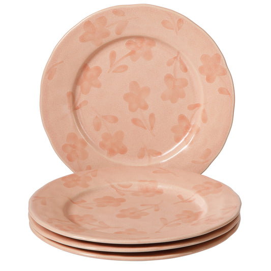 Bloomhouse - 2 Time Oprah's Favorite Things - Made in Portugal Hand Painted 10.8 Inch Dinner Plates Set of 4 - Porto Petals Floral Dish Set