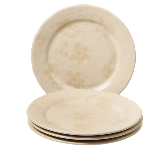 Bloomhouse - 2 Time Oprah's Favorite Things - Made in Portugal Hand Painted 8.6 Inch Salad Plates Set of 4 - Porto Petals Floral Dessert Dish Set - Lilly Cream