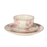 Gibson Home Admiral Hall 12-Piece Matte Stoneware Dinnerware Set – Dinner Plates, Salad Plates & Bowls with Pink Floral Pattern, Durable Everyday Dish Set, Microwave & Dishwasher Safe