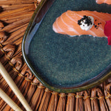 SHALLOW OVAL PLATTER ORGANIC STONEWARE Ø 9.06x4.33" OCEANO