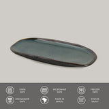 SHALLOW OVAL PLATTER ORGANIC STONEWARE Ø 9.06x4.33" OCEANO