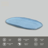 SHALLOW OVAL PLATTER ORGANIC STONEWARE Ø 9.06x4.33" BREEZE