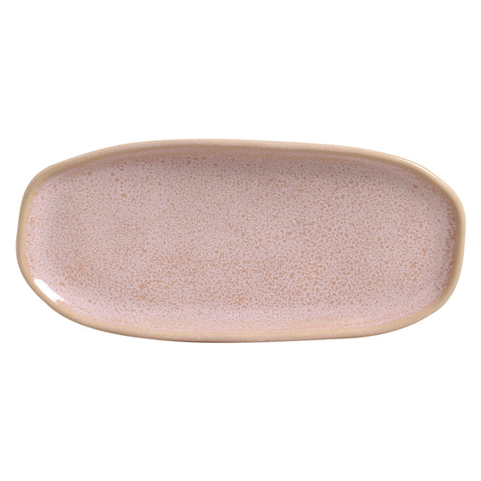 SHALLOW OVAL PLATTER ORGANIC STONEWARE Ø 9.06x4.33" LITCHI