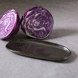 SHALLOW OVAL PLATTER ORGANIC STONEWARE Ø 9.06x4.33" METALLICA