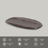 SHALLOW OVAL PLATTER ORGANIC STONEWARE Ø 9.06x4.33" METALLICA