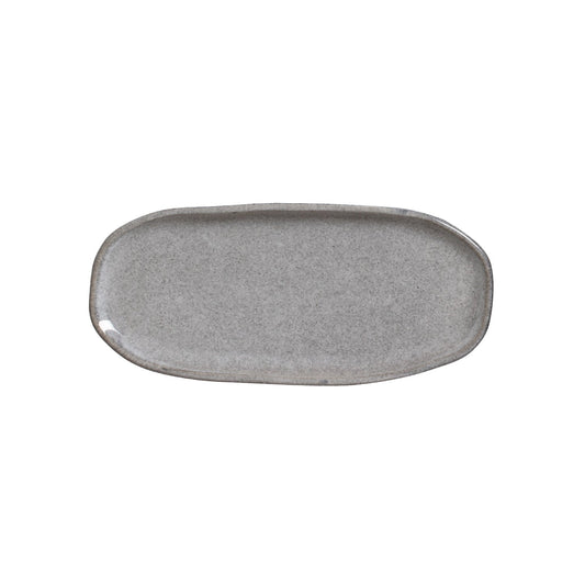 SHALLOW OVAL PLATTER ORGANIC STONEWARE Ø 9.06x4.33" DUST