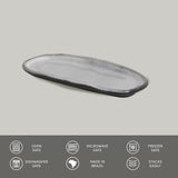 SHALLOW OVAL PLATTER ORGANIC STONEWARE Ø 9.06x4.33" DUST