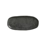 SHALLOW OVAL PLATTER ORGANIC STONEWARE Ø 9.06x4.33" CHROMIUM