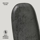 SHALLOW OVAL PLATTER ORGANIC STONEWARE Ø 9.06x4.33" CHROMIUM