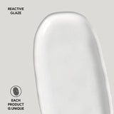 SHALLOW OVAL PLATTER ORGANIC STONEWARE Ø 9.06x4.33" NEW WHITE