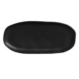 SHALLOW OVAL PLATTER ORGANIC STONEWARE Ø 9.06x4.33" MATTE BLACK