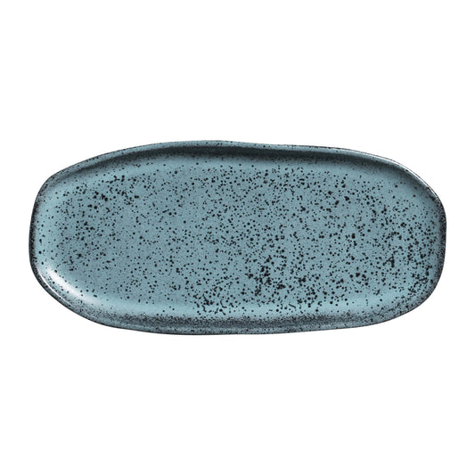 SHALLOW OVAL PLATTER ORGANIC STONEWARE Ø 9.06x4.33" NIGHT SKY