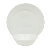 Gibson Home Vanilla Hills 12-Piece Opal Glass Dinnerware Set, Service for 4 – Includes 10" Dinner Plates, 8.5" Salad Plates & Bowls – Microwave Safe, Dishwasher Safe, Chip Resistant – White, Round