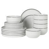 Gibson Home Rothernberg Stackable 18 Piece, Service for 6, Porcelain Plates and Bowls Set