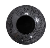 Chiseled Texture Black Iron Globe Vase- Large
