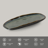 SHALLOW OVAL PLATTER ORGANIC STONEWARE Ø 6.5x3.15" OCEANO