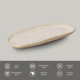 SHALLOW OVAL PLATTER ORGANIC STONEWARE Ø 6.5x3.15" LATTE